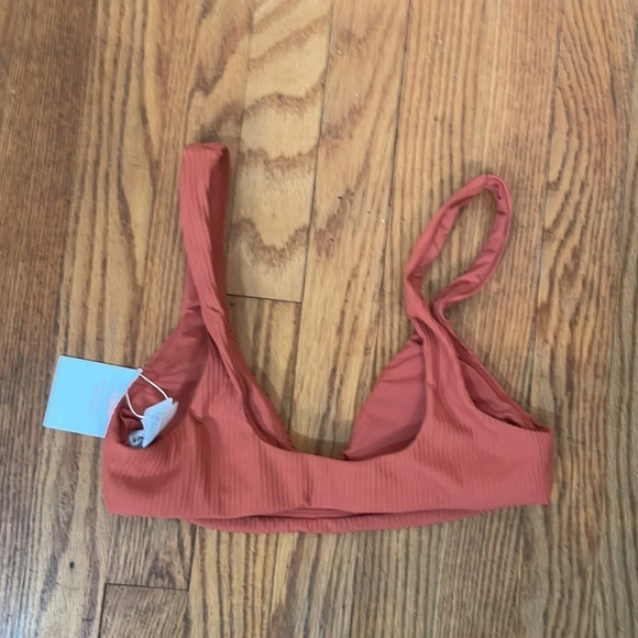Andie The Delray Rib Bikini Top Swimsuit Ginger size XS NWT - Picture 4 of 6